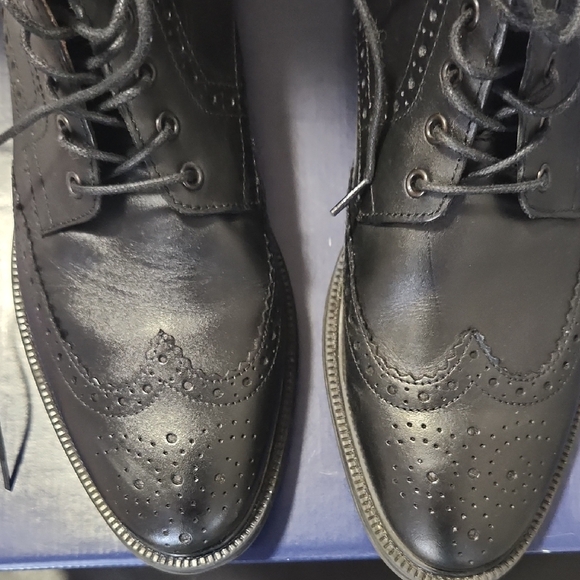 Stafford Black Leather Lace-Up Boots - Picture 4 of 7